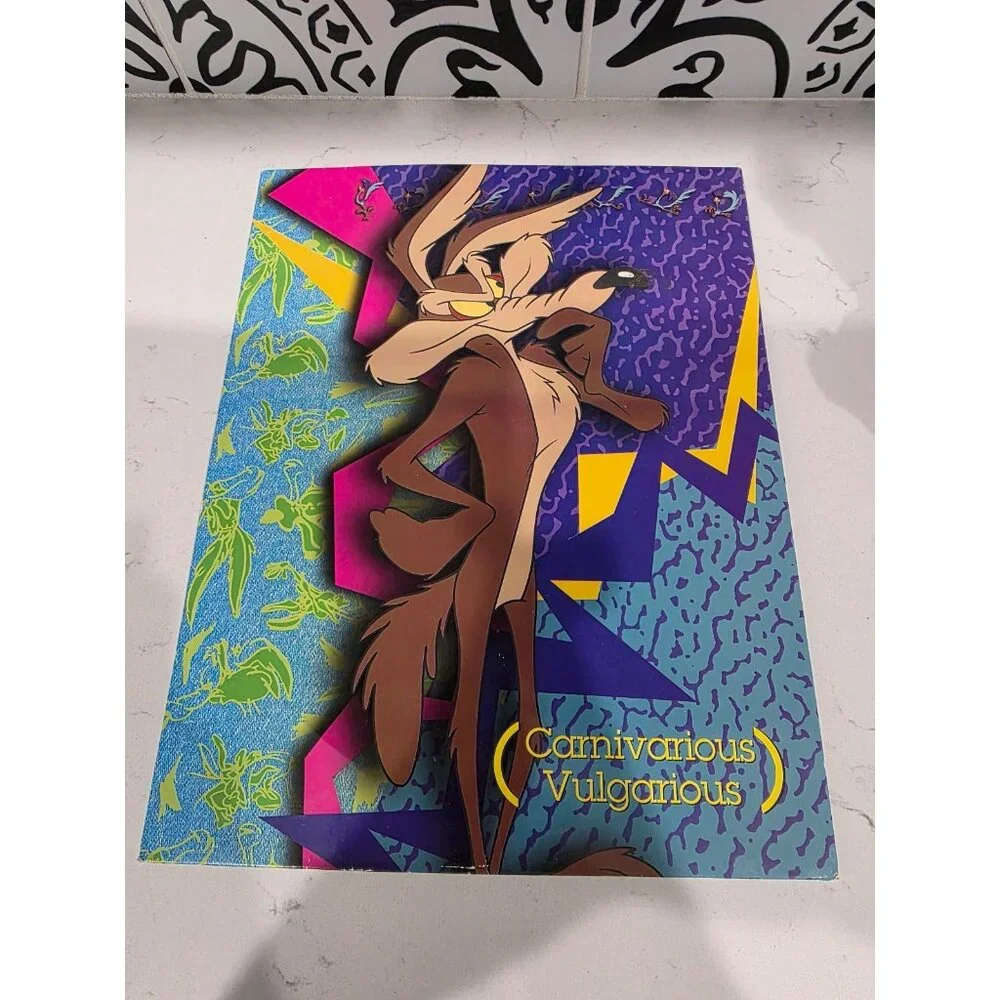 Looney Tunes Wile E Coyote Portfolio Folder Vintage 1995 Stuart Hall